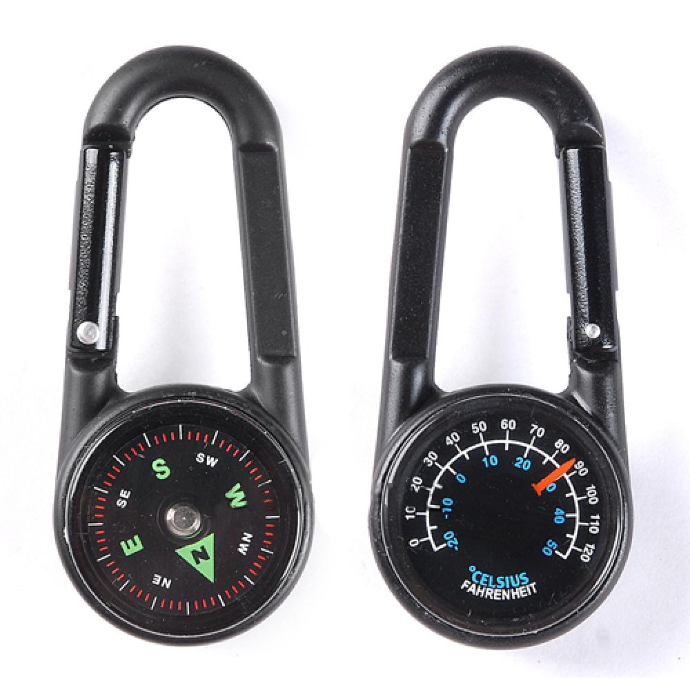 Compass Keychain Mini - Carabiner Mini Compass Thermometer Keychain 3