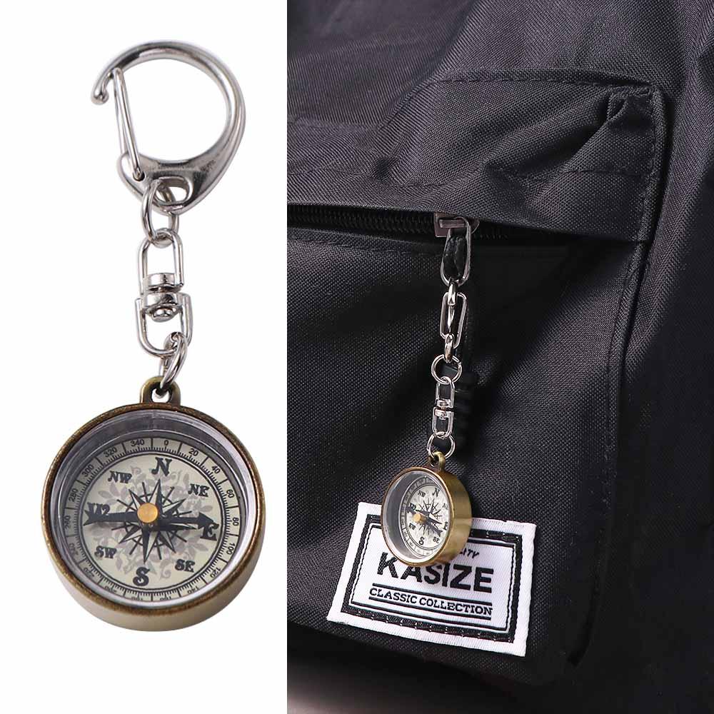 Compass Keychain Mini - Portable Zinc Alloy Vintage Keychain Navigation