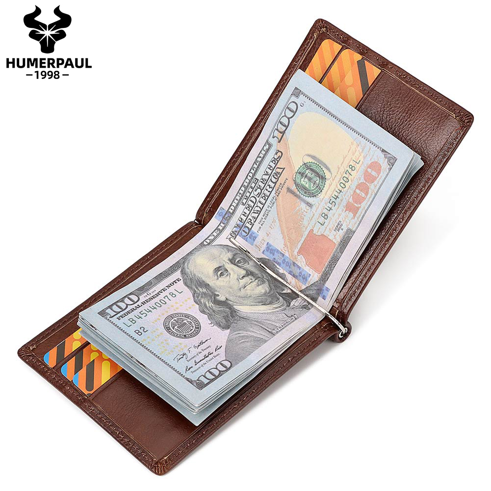 Genuine Leather Mens Slim Wall - огляд і ціна Money Clip Magnetic