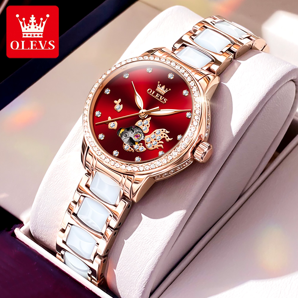 Koi Fish Dial Design OLEVS Cer - огляд і ціна Watch Winder Compact